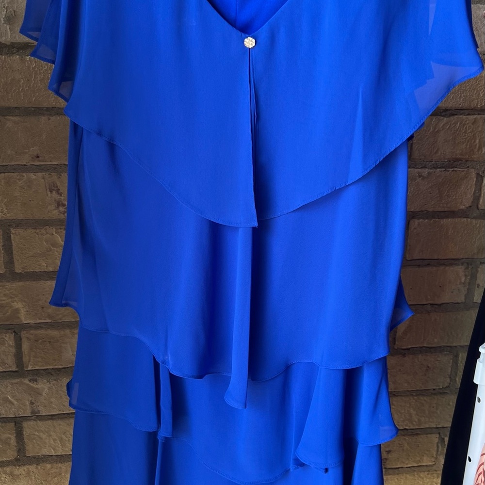 SLNY Royal Blue Layered Wedding Dress